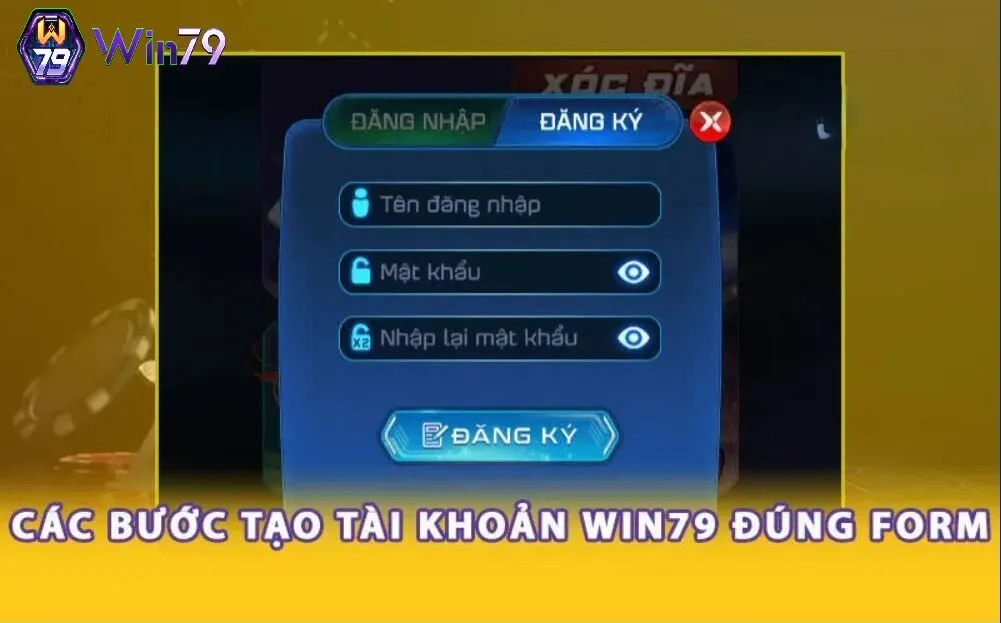 Đăng kí siêu đơn giản trên win79